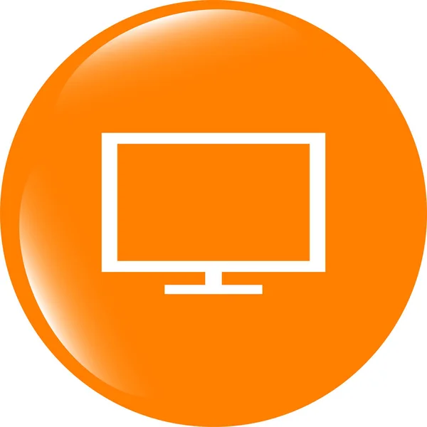 Laptop Monitor Sign Web Button Icon Isolated White — Stock Photo, Image