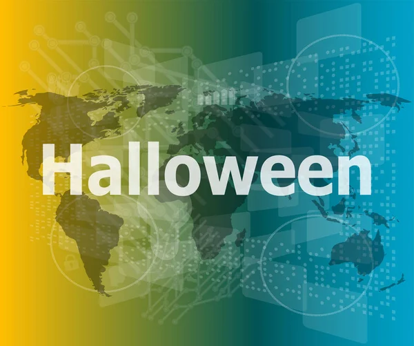 Skärm Digital Med Semester Halloween Ord — Stockfoto