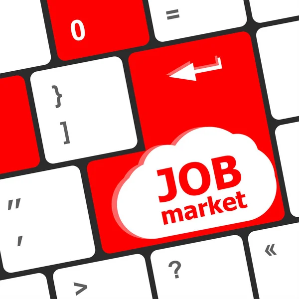 Κλειδί Αγοράς Εργασίας Στο Πληκτρολόγιο Του Υπολογιστή — Φωτογραφία Αρχείου