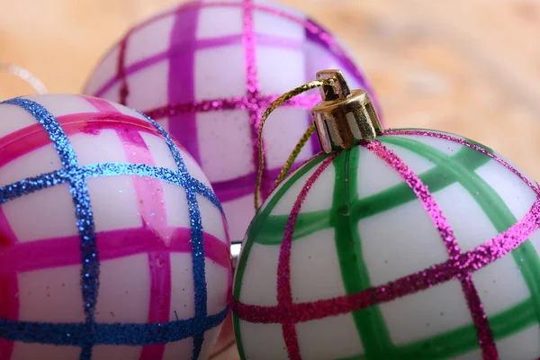 Lumineux Brillant Belles Boules Noël Gros Plan — Photo