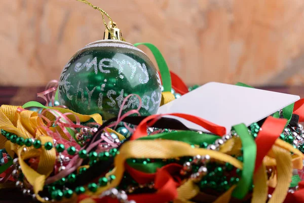 Fondo Navidad Año Nuevo Con Decoraciones Libro Blanco Lugar Para —  Fotos de Stock