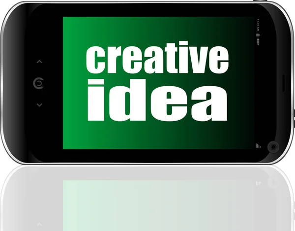 Concepto Educativo Smartphone Con Texto Idea Creativa Pantalla —  Fotos de Stock