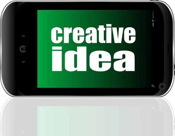 Eğitim Kavramı Metin Ekranda Yaratıcı Fikir Ile Smartphone — Stok fotoğraf