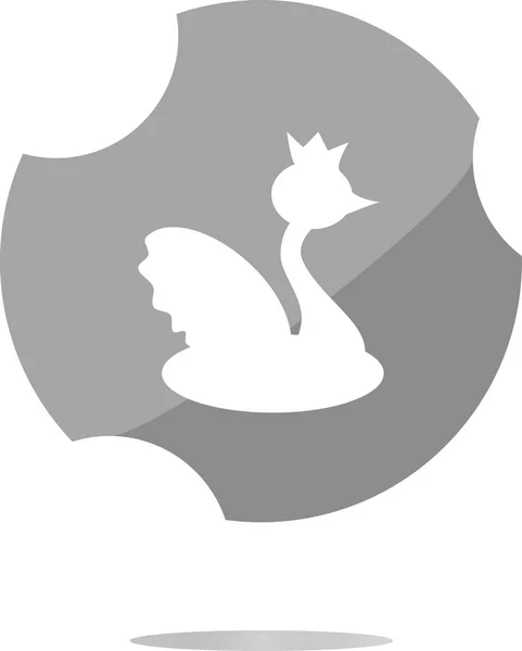 Ikona Łabędzia Płaski Znak Izolowany Białym Tle — Zdjęcie stockowe