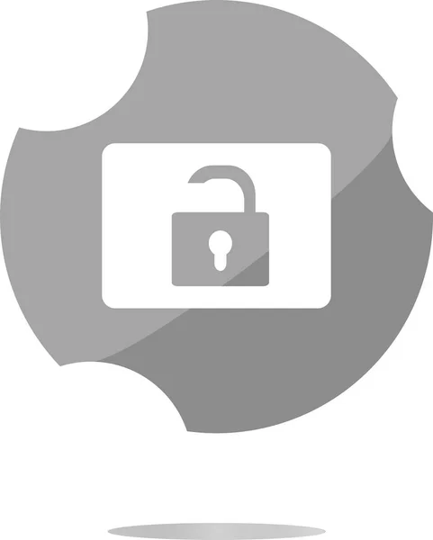 Open Padlock Icon Web Sign Isolated White — Stock Photo, Image
