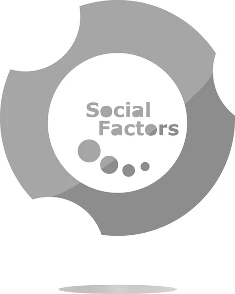 Social Factors Botón Web Icono Aislado Blanco — Foto de Stock