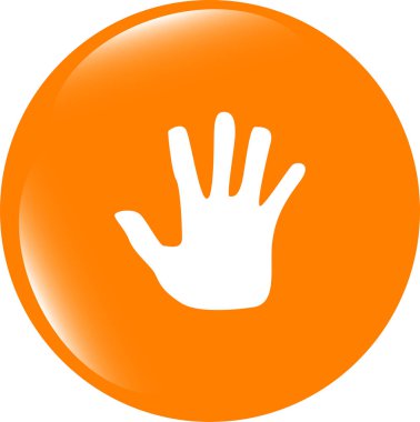 El simgesi web düğmesi. Düz işaret beyaz arkaplanda izole edildi