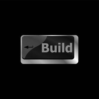 İnşa düğmeli bilgisayar klavyesi, iş konsepti