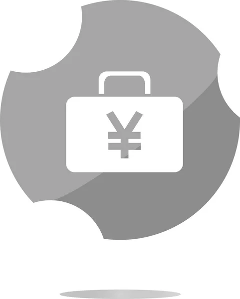 Case Yen Jpy Sign Icon Briefcase Button — Stock Photo, Image