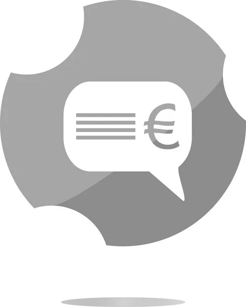 Web Icon Cloud Euro Sign Web Button Isolated White — Stock Photo, Image