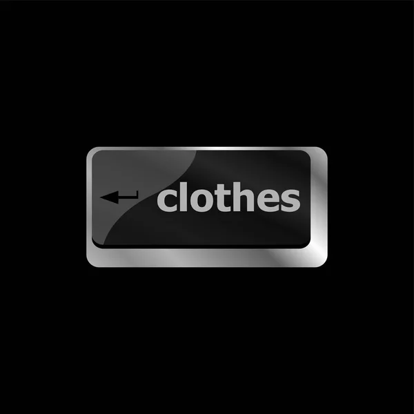 Clothes Word Button Laptop Computer Keyboard — Stock Photo, Image