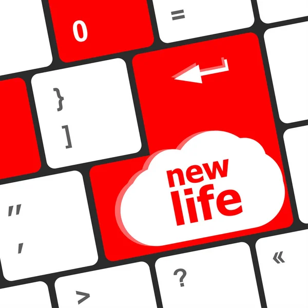 Black Keyboard Keys New Life Words — Stock Photo, Image