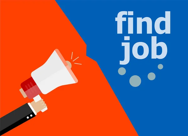 Find Job Hand Holding Megaphone Flat Style — Stock Photo, Image