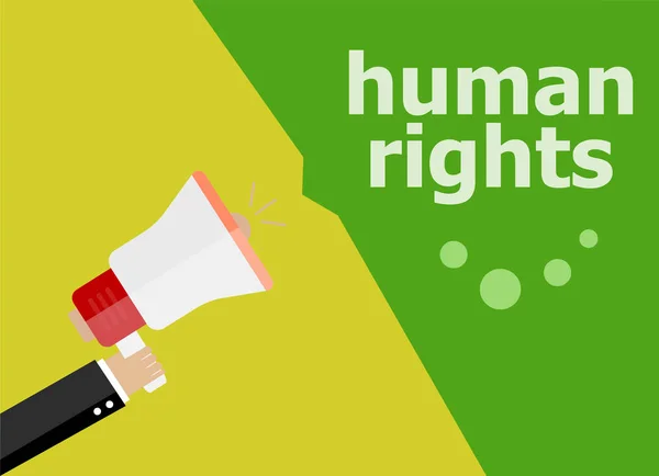 Derechos Humanos Mano Sosteniendo Megáfono Estilo Plano — Foto de Stock