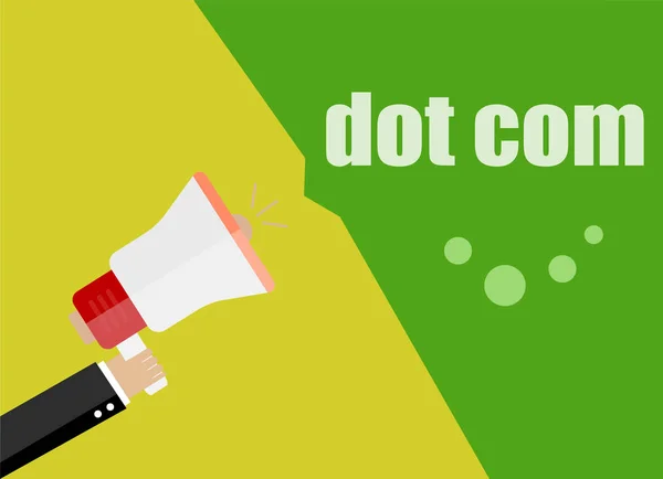 Dot Com Концепция Бизнеса Плоского Дизайна Цифровой Маркетинг Мужчина Держит — стоковое фото