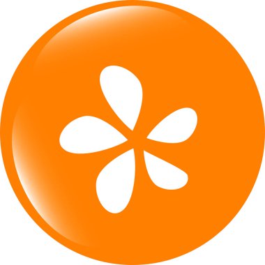 Simge düğmesi serisi - Yaprak. Düz işaret beyaz arkaplanda izole edildi