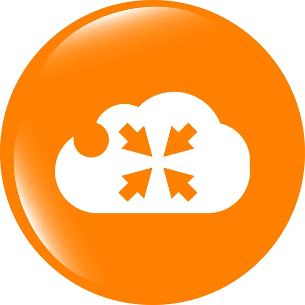 abstract cloud icon. full screen upload button. Load symbol. Round button