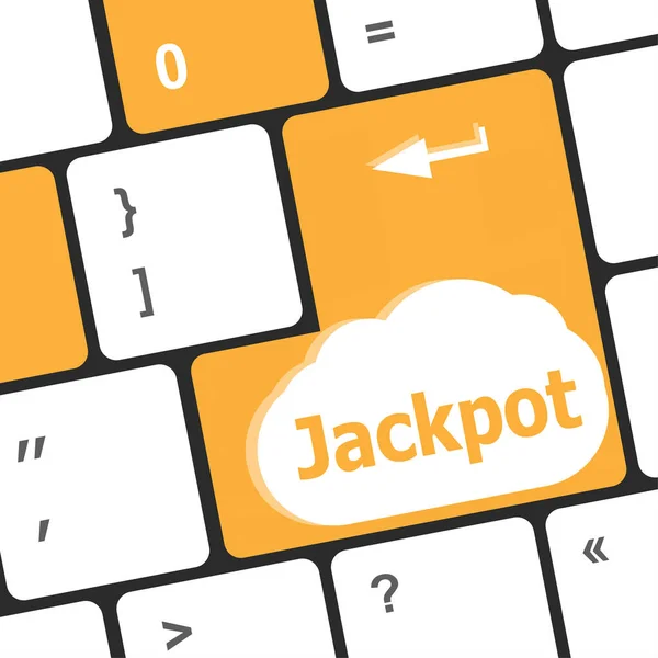 Touche Sur Clavier Ordinateur Avec Les Mots Jackpot — Photo