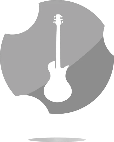 Guitar Icon Button Flat Sign Isolated White Background — Stock Photo, Image