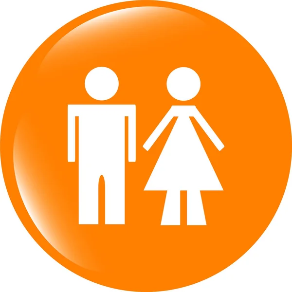 Icon Toilet Button Man Woman Trendy Flat Style Sign Isolated — Stock Photo, Image