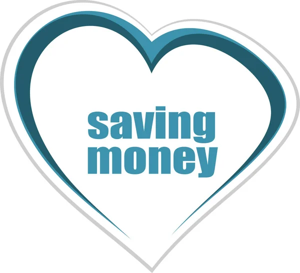 文字存钱 管理概念 爱的心脏图标按钮为网络服务和应用程序 — 图库照片