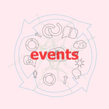 Mesaj Etkinlikleri. Tatil konsepti. Düz ana hatlı doğrusal bilgi