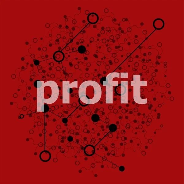 Text Profit Business Concept Abstract Geometric Background Lines Circles Dots — Stock Photo, Image