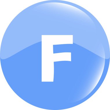 F harfi logo tasarım şablonu elemanları. Web simgesi renk işareti