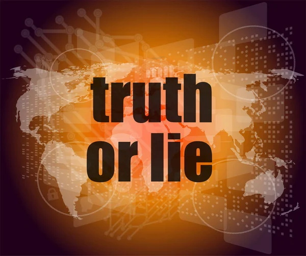 Truth Lie Text Digital Touch Screen Interface — Stock Photo, Image