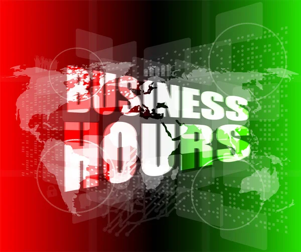 Woorden Business Hours Digital Screen Business Concept — Stockfoto
