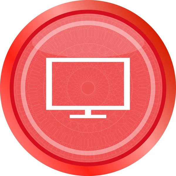 Laptop Eller Monitor Underteckna Webb Knapp Ikon Isolerad Vitt Ikonen — Stockfoto
