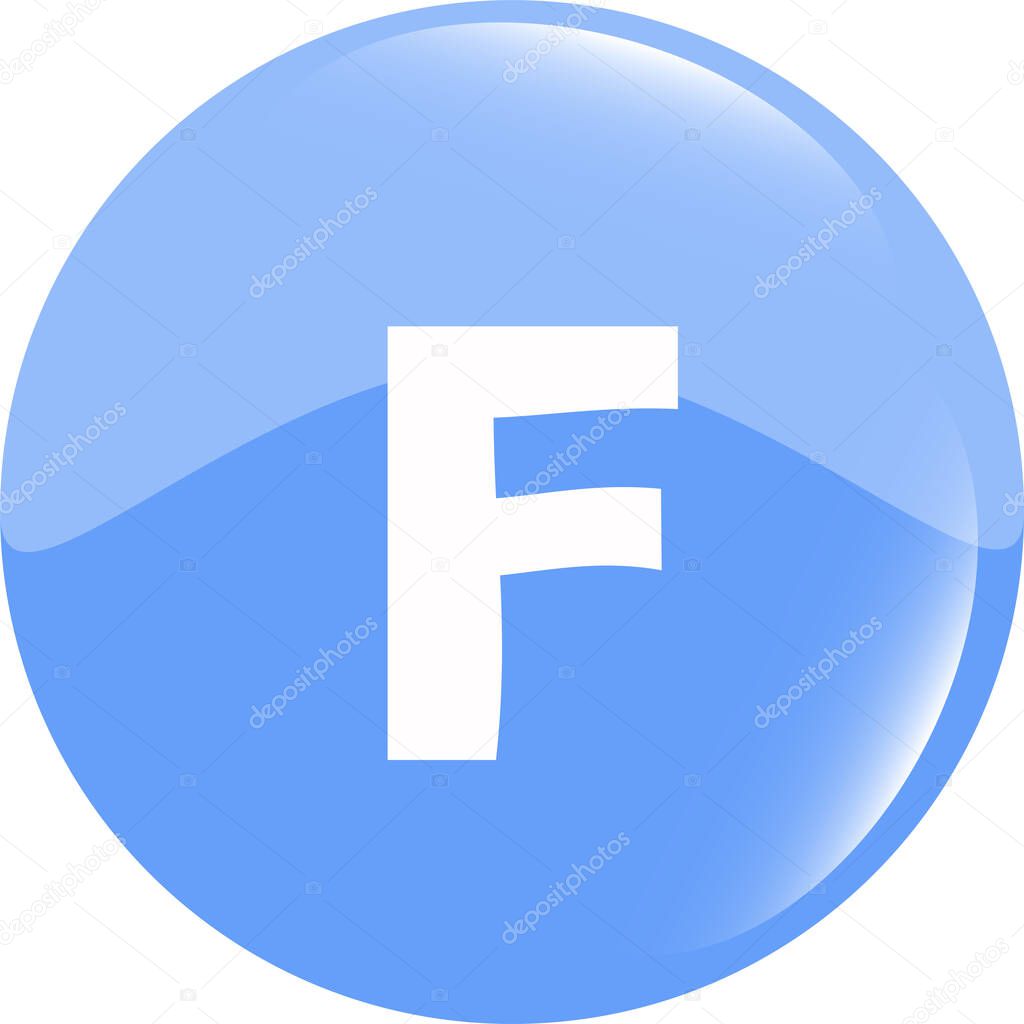 Letter F logo icon design template elements. Web icon color sign