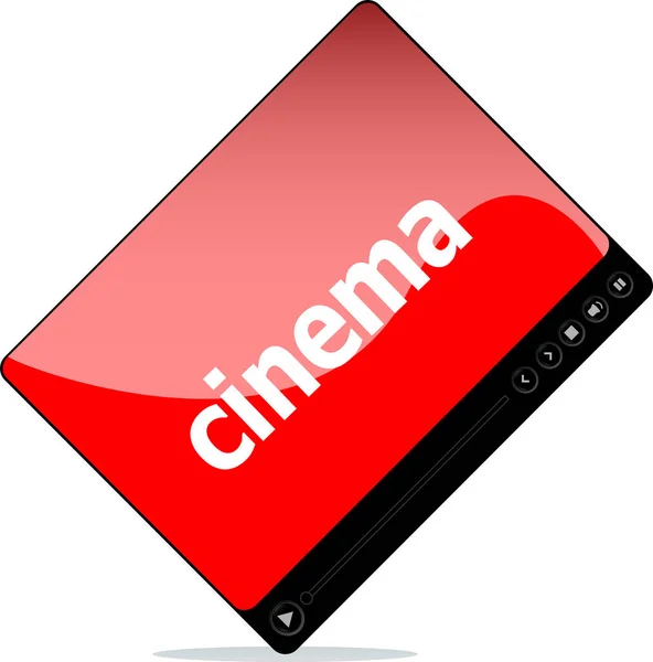 Cinema Interface Media Player Isolado Branco — Fotografia de Stock