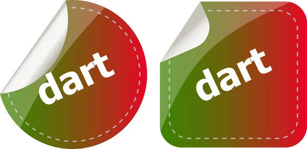 Dart Word Stickers Web Button Set Label Icon — Stock Photo, Image