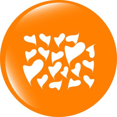 Sevgililer Günü işareti ayarlandı, web düğmesi beyaza izole edildi