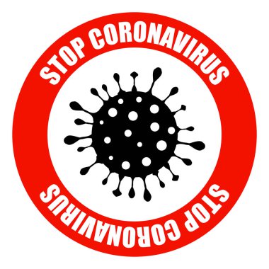 2019-nCoV Roman Coronavirus bakterisi. Coronavirus ikonu. Koronavirüsü durdurun. Wuhan Çin 'de tehlikeli bir koronavirüs hücresi. Beyaz nokta koronavirüs ikonunda izole edilmiş. Enfeksiyon kapmamış..
