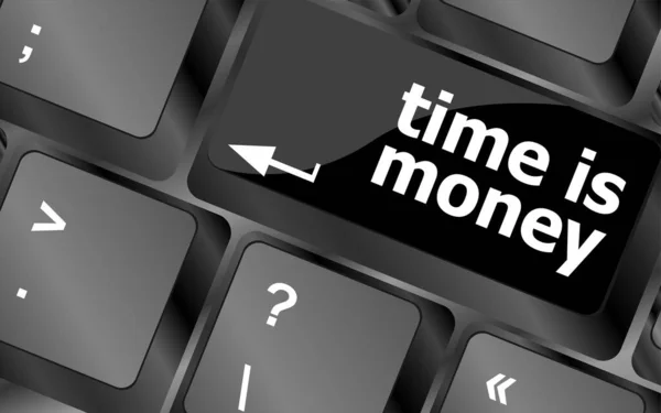 Tijdconcept Computertoetsenbord Met Woord Tijd Geld — Stockfoto