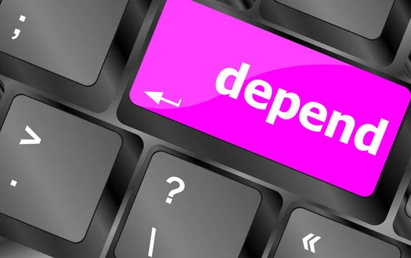 Depend Button Computer Keyboard Key Depend Text — Stock Photo, Image