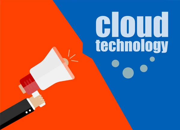 Bulut Teknolojisi Düz Tasarım Konsepti Dijital Pazarlama Işadamı Web Sitesi — Stok fotoğraf