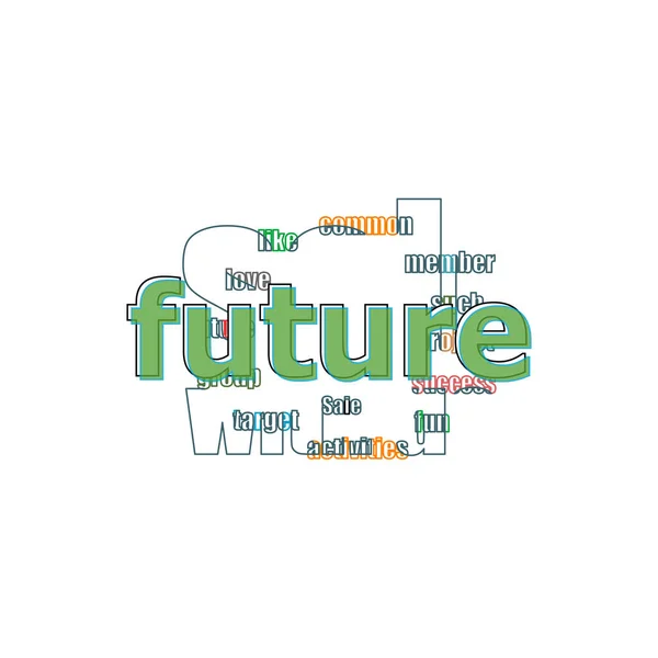Texto Futuro Concepto Tiempo Elementos Plantilla Diseño Logotipo Para Aplicación —  Fotos de Stock
