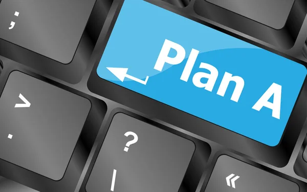 Plan Key Computer Keyboard Internet Business Concept — Stock Photo, Image