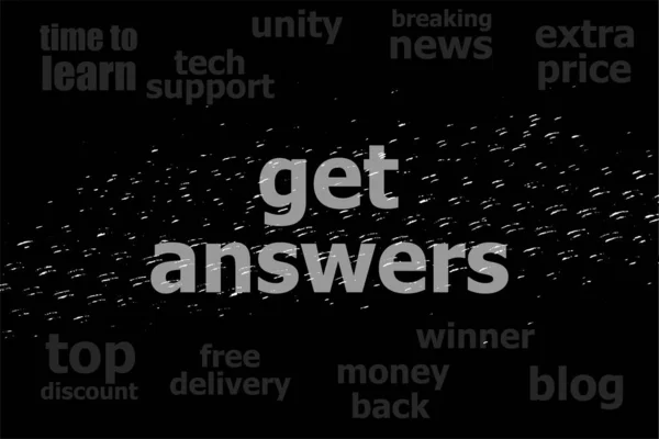 Text Get Answers Education Concept Black White Abstract Background — Stock Photo, Image