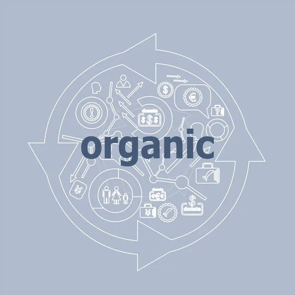 Napiš Organic Koncept Marketingu Ikona Tlačítko Nastaveny — Stock fotografie