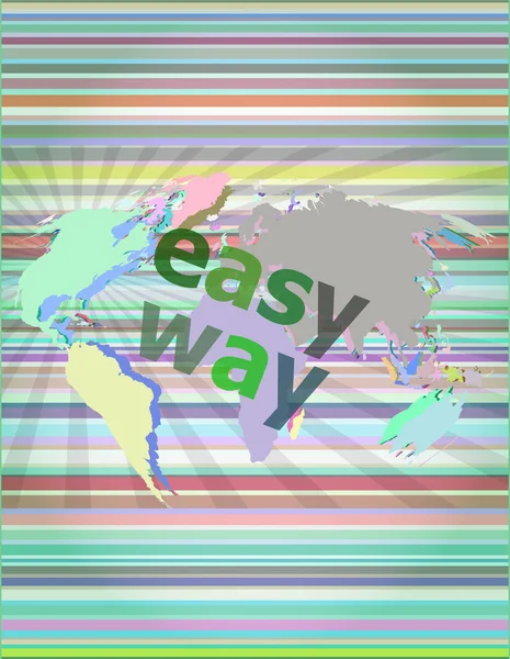 Easy Way Social Concept Easy Way Word Digital Screen — Stock Photo, Image