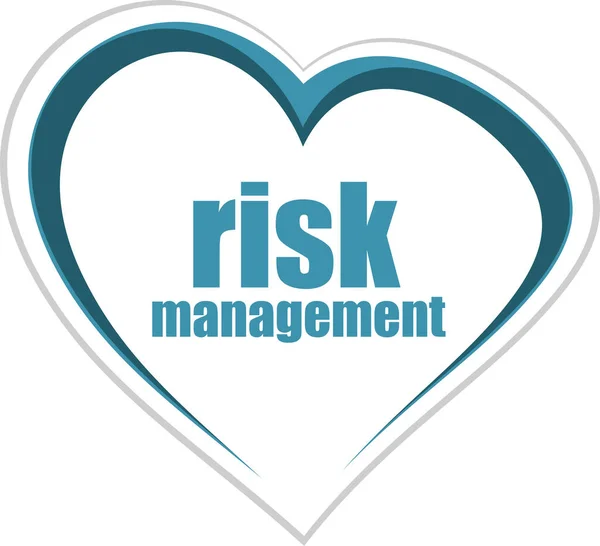 Управление Текстовыми Рисками Бизнес Концепция Кнопка Сердце Любви Веб Сервисов — стоковое фото