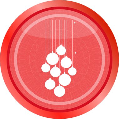 Yeni yıl balosu web simgesinde belirlendi, beyaz renkte izole edildi