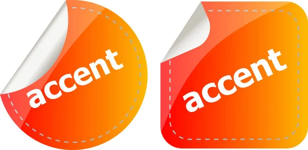Accent Stickers Ingesteld Wit Icoon Knop — Stockfoto