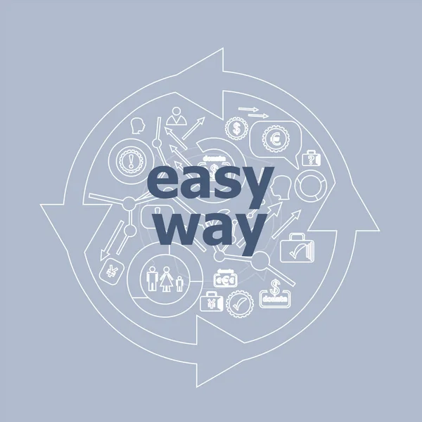 Text Easy way. Social concept . Icon and button set