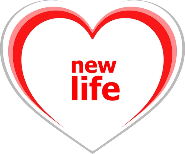 Napiš Novému Životu Sociální Koncept Tlačítko Love Heart Pro Webové — Stock fotografie
