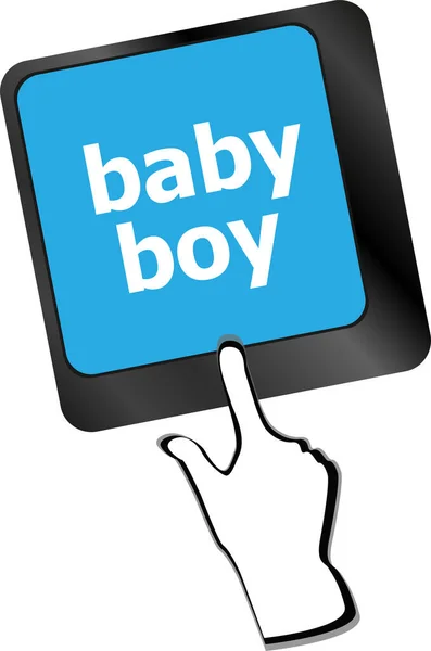 Baby Jongen Bericht Toetsenbord Invoeren Toets — Stockfoto